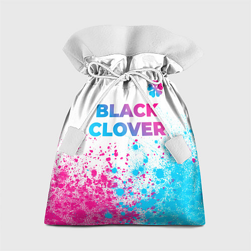 Подарочный мешок Black Clover neon gradient style: символ сверху / 3D-принт – фото 1