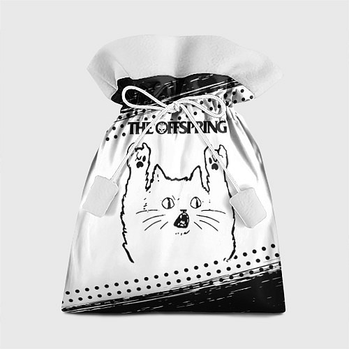 Подарочный мешок The Offspring рок кот на светлом фоне / 3D-принт – фото 1