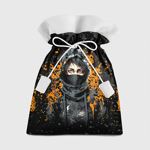 Подарочный мешок Девушка в капюшоне - anime style / 3D-принт – фото 1