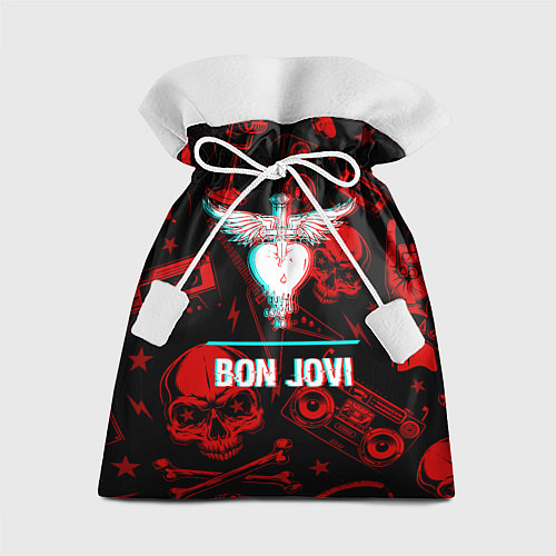 Подарочный мешок Bon Jovi rock glitch / 3D-принт – фото 1