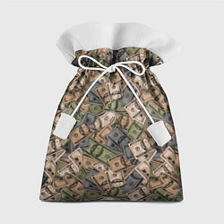 Мешок для подарков Камуфляж с банкнотой в 100 долларов, цвет: 3D-принт