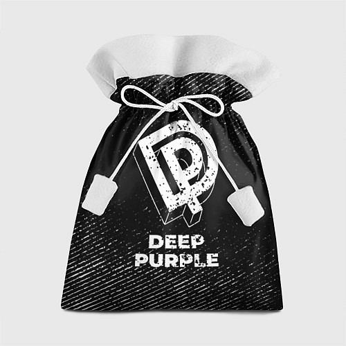 Подарочный мешок Deep Purple с потертостями на темном фоне / 3D-принт – фото 1