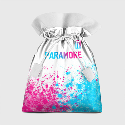 Подарочный мешок Paramore neon gradient style: символ сверху / 3D-принт – фото 1