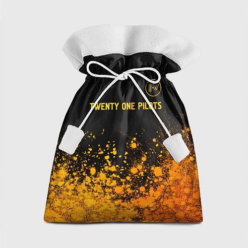 Подарочный мешок Twenty One Pilots - gold gradient: символ сверху / 3D-принт – фото 1