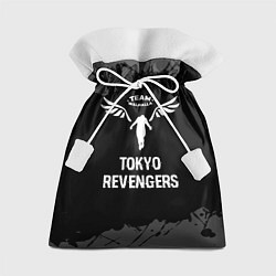 Мешок для подарков Tokyo Revengers glitch на темном фоне, цвет: 3D-принт