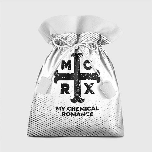 Подарочный мешок My Chemical Romance с потертостями на светлом фоне / 3D-принт – фото 1