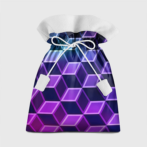 Подарочный мешок Неоновые кубы иллюзия / 3D-принт – фото 1