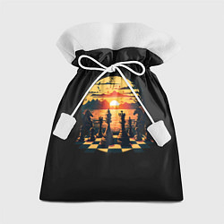 Мешок для подарков Шахматы любуются закатом, цвет: 3D-принт