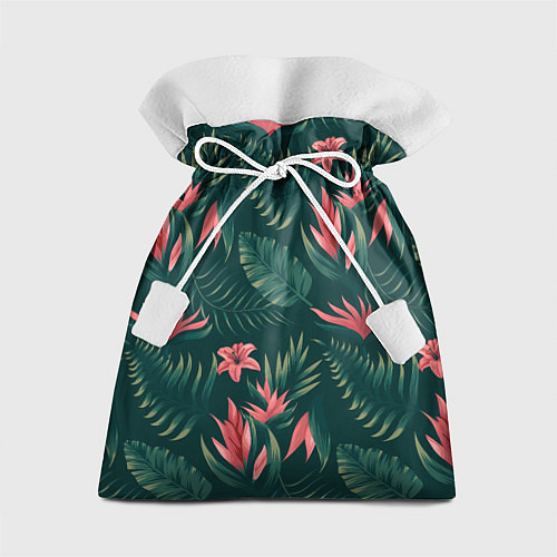 Подарочный мешок Красные цветы папоротника / 3D-принт – фото 1