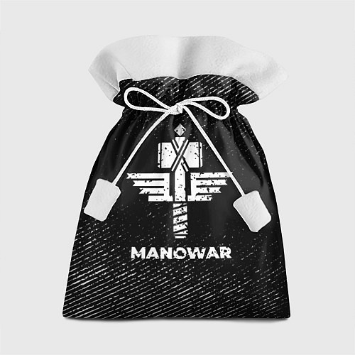 Подарочный мешок Manowar с потертостями на темном фоне / 3D-принт – фото 1