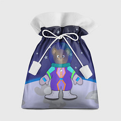 Мешок для подарков Мишка на Луне, цвет: 3D-принт