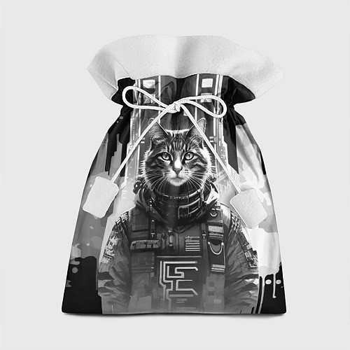 Подарочный мешок Крутой котяра в Нью-Йорке - киберпанк / 3D-принт – фото 1