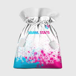 Мешок для подарков Brawl Stars neon gradient style: символ сверху, цвет: 3D-принт