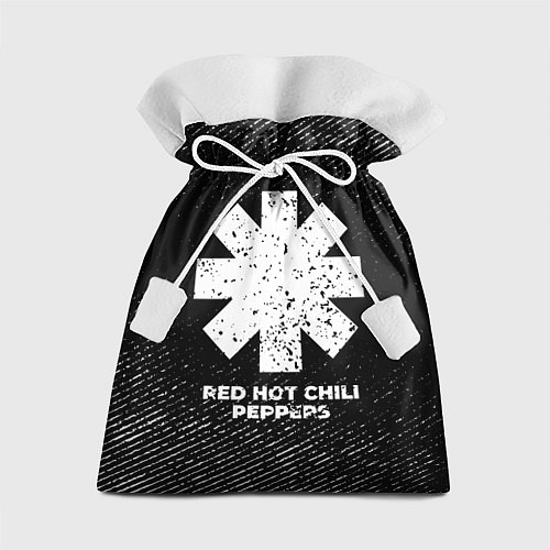 Подарочный мешок Red Hot Chili Peppers с потертостями на темном фон / 3D-принт – фото 1