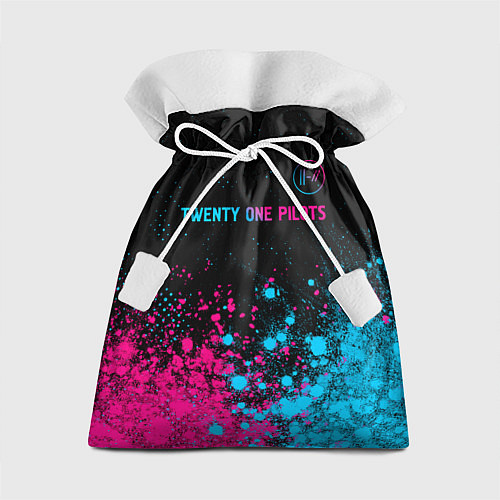 Подарочный мешок Twenty One Pilots - neon gradient: символ сверху / 3D-принт – фото 1