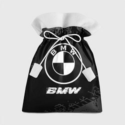Мешок для подарков BMW speed на темном фоне со следами шин, цвет: 3D-принт