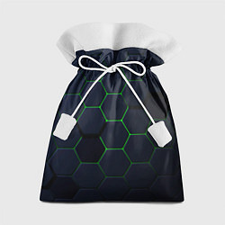 Мешок для подарков Honeycombs green, цвет: 3D-принт