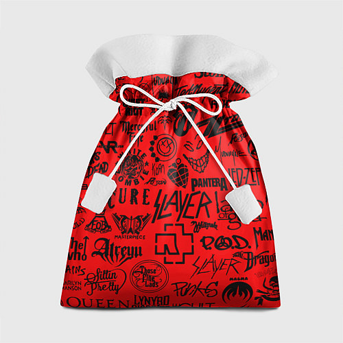 Подарочный мешок Лучшие рок группы на красном / 3D-принт – фото 1