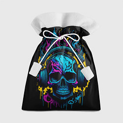 Мешок для подарков Череп - неонове искусство, цвет: 3D-принт