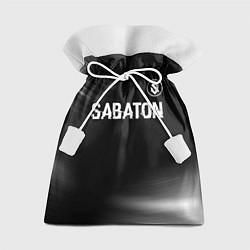 Мешок для подарков Sabaton glitch на темном фоне: символ сверху, цвет: 3D-принт