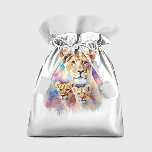 Подарочный мешок Львица мама с двумя львятами / 3D-принт – фото 1