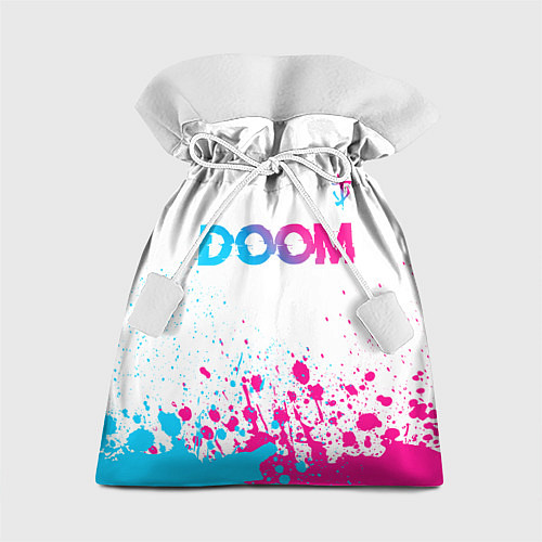 Подарочный мешок Doom neon gradient style: символ сверху / 3D-принт – фото 1