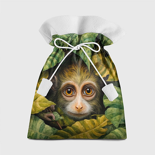 Подарочный мешок Маленькая обезьянка в листьях / 3D-принт – фото 1