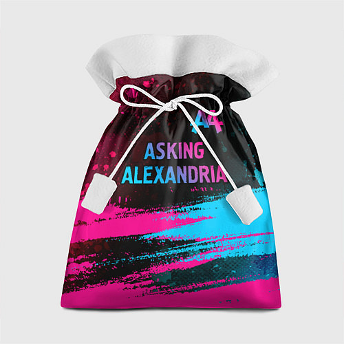 Подарочный мешок Asking Alexandria - neon gradient: символ сверху / 3D-принт – фото 1