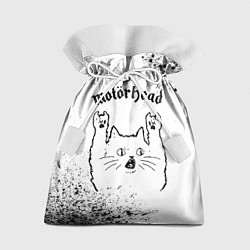 Мешок для подарков Motorhead рок кот на светлом фоне, цвет: 3D-принт