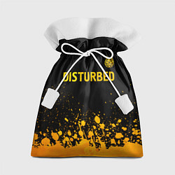 Мешок для подарков Disturbed - gold gradient: символ сверху, цвет: 3D-принт