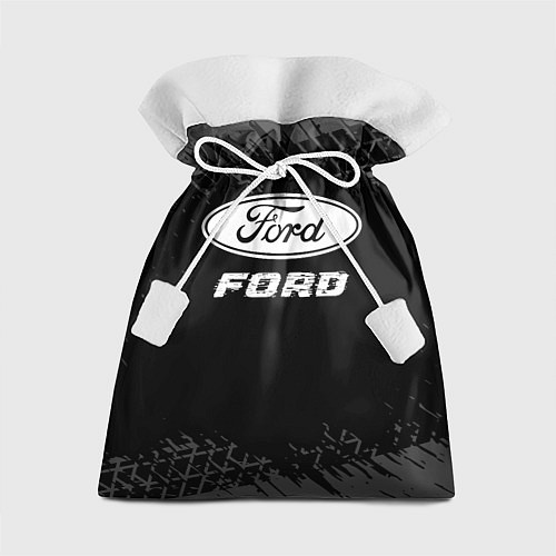Подарочный мешок Ford speed на темном фоне со следами шин / 3D-принт – фото 1