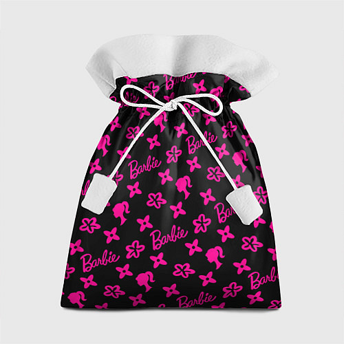 Подарочный мешок Барби паттерн черно-розовый / 3D-принт – фото 1