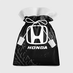 Мешок для подарков Honda speed на темном фоне со следами шин, цвет: 3D-принт