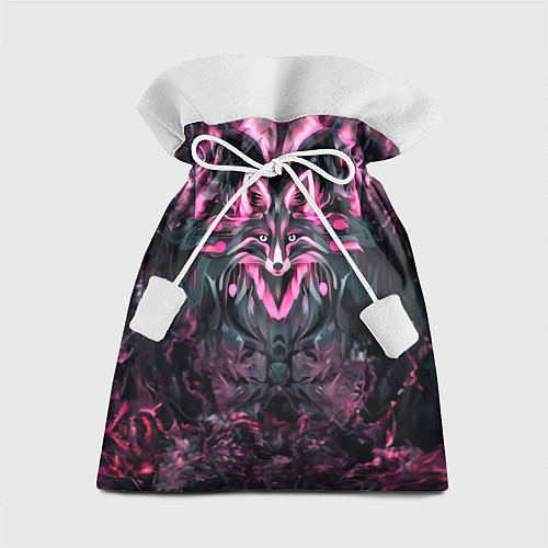 Подарочный мешок Розовый лис в стиле арт / 3D-принт – фото 1