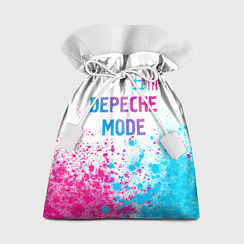 Подарочный мешок Depeche Mode neon gradient style: символ сверху / 3D-принт – фото 1