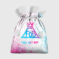 Мешок для подарков Fall Out Boy neon gradient style, цвет: 3D-принт