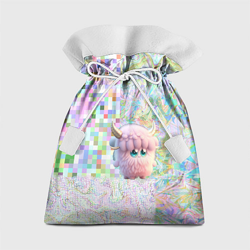 Подарочный мешок Розовый пушистый монстрик / 3D-принт – фото 1