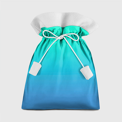 Подарочный мешок Градиент сине-зелёный светлый / 3D-принт – фото 1