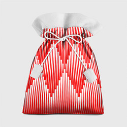 Мешок для подарков Красные белые большие ромбы, цвет: 3D-принт