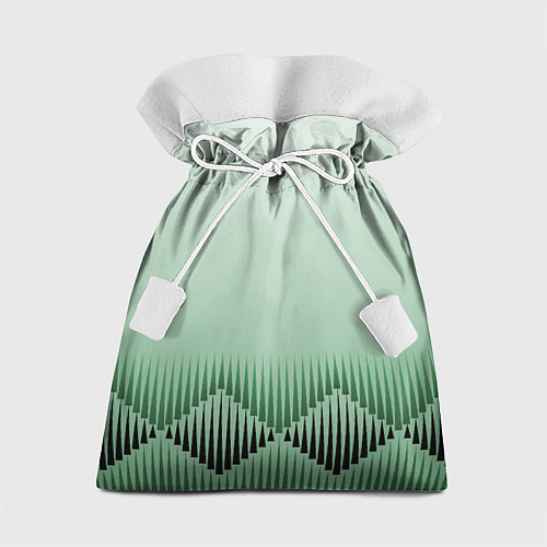 Подарочный мешок Зеленый градиент с ромбами / 3D-принт – фото 1