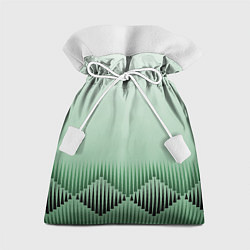 Мешок для подарков Зеленый градиент с ромбами, цвет: 3D-принт