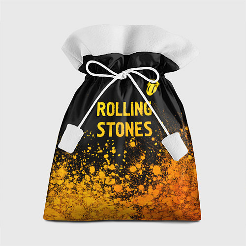 Подарочный мешок Rolling Stones - gold gradient: символ сверху / 3D-принт – фото 1