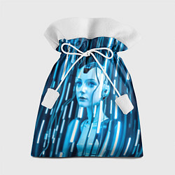 Мешок для подарков Девушка биоробот среди проводов, цвет: 3D-принт
