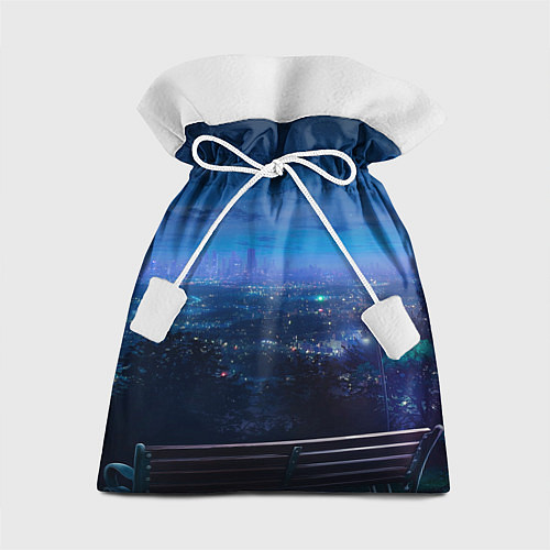Подарочный мешок Синий город / 3D-принт – фото 1
