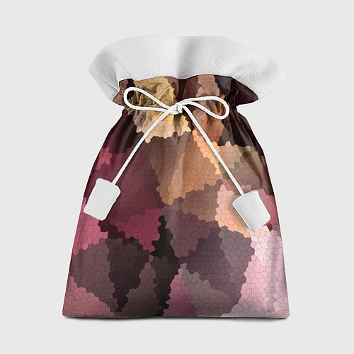 Подарочный мешок Мозаика в коричнево-розовых тонах / 3D-принт – фото 1