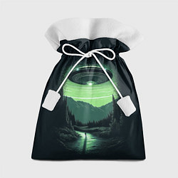 Мешок для подарков НЛО в лесу, цвет: 3D-принт