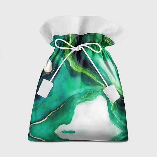 Подарочный мешок Жидкий изумруд в стиле арт / 3D-принт – фото 1