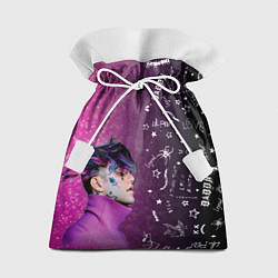 Мешок для подарков Лил Пип тату фиолетовый, цвет: 3D-принт