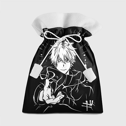 Подарочный мешок Сатору Годжо - черно-белый / 3D-принт – фото 1