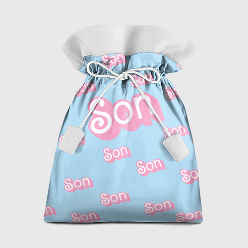 Подарочный мешок Сын - в стиле Барби: паттерн голубой / 3D-принт – фото 1